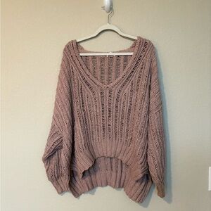free people pink sweater